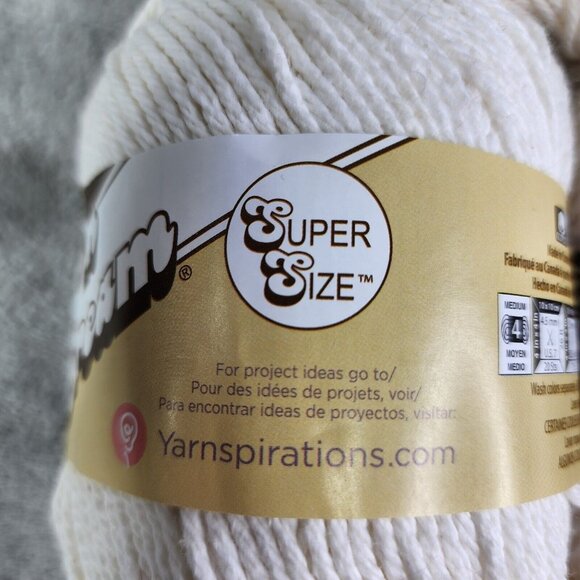 3 Pack Ivory Lily Sugar'n Cream Yarn Solids Super Size ECRU Crudo Lot of 3 - Picture 4 of 7